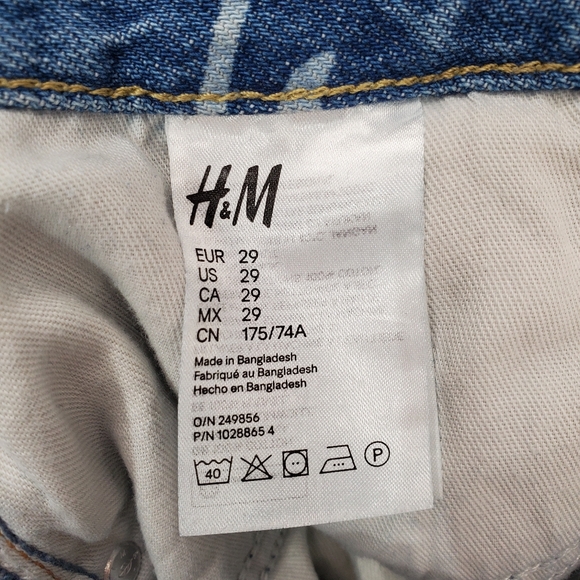 H&M x Smiley Relaxed Fit Jeans Womens Size 29 Light Wash - Picture 4 of 11